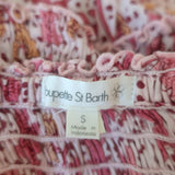 Poupette St. Barth Soledad Smocked Maxi Dress Pink Floral Print Small