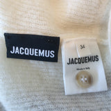 Jacquemus Alzou Cropped Cardigan Cream Mohair-Blend Size 34