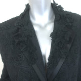 Ermanno Scervino Floral-Applique Embroidered Mesh Blazer Black Size 44