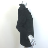 Ermanno Scervino Floral-Applique Embroidered Mesh Blazer Black Size 44