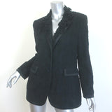 Ermanno Scervino Floral-Applique Embroidered Mesh Blazer Black Size 44