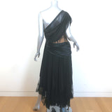 Jonathan Simkhai Maude Lace Asymmetric Midi Dress Black Size 14