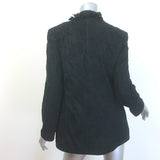 Ermanno Scervino Floral-Applique Embroidered Mesh Blazer Black Size 44