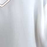 Zimmermann Contrast-Stitch Shirt Cream Silk Size 3 Short Sleeve Blouse