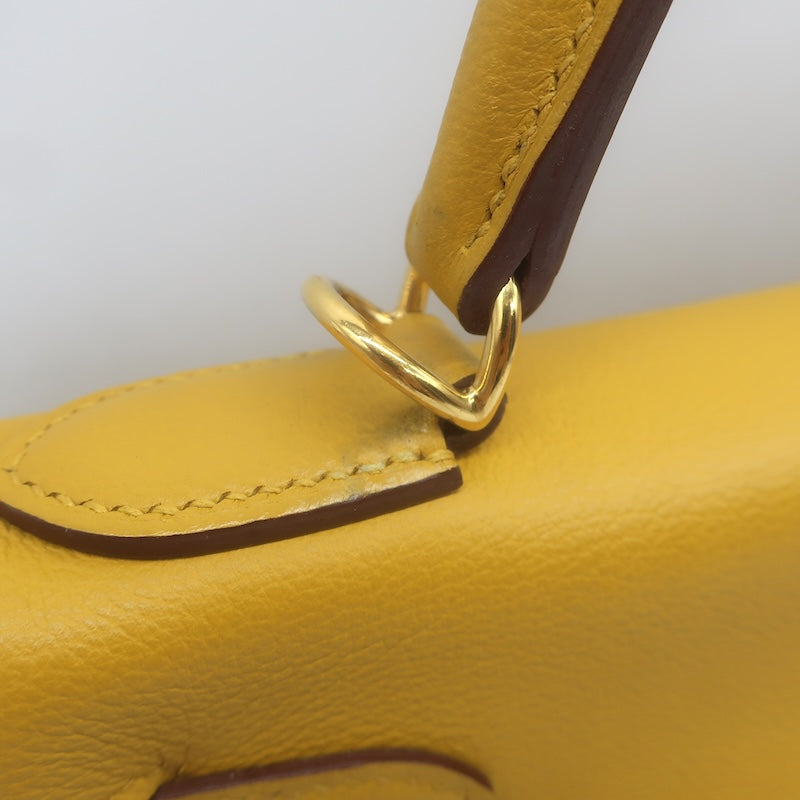 Hermes 2019 Kelly 28 Bag Jaune Ambre Togo Leather Gold Hardware