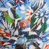 SALONI Button-Front Belted Midi Dress Floral Print Silk Size US 2