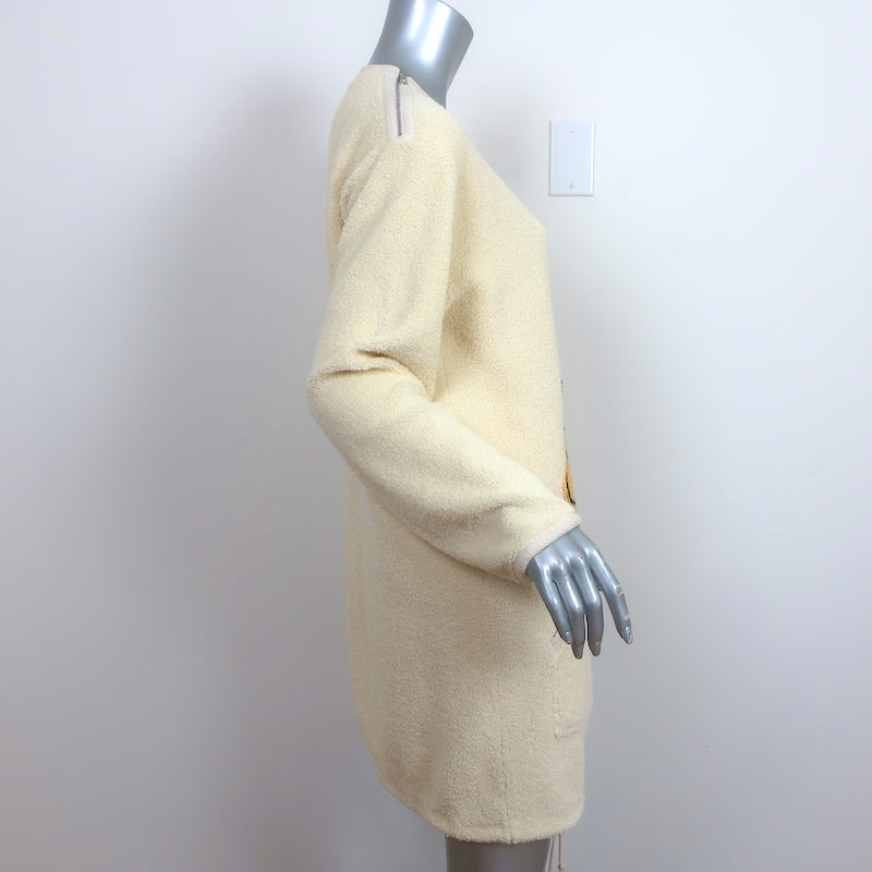 Gucci x Disney Mickey Mouse Terry Cloth Sweatshirt Dress Light Yellow Size Small