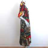 Akris Punto Tiered Midi Dress Butterfly Print Georgette Size US 12 NEW