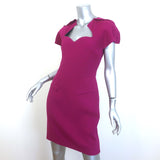 Roland Mouret Myrtha Folded Sheath Dress Fuchsia Wool Crepe Size US 8