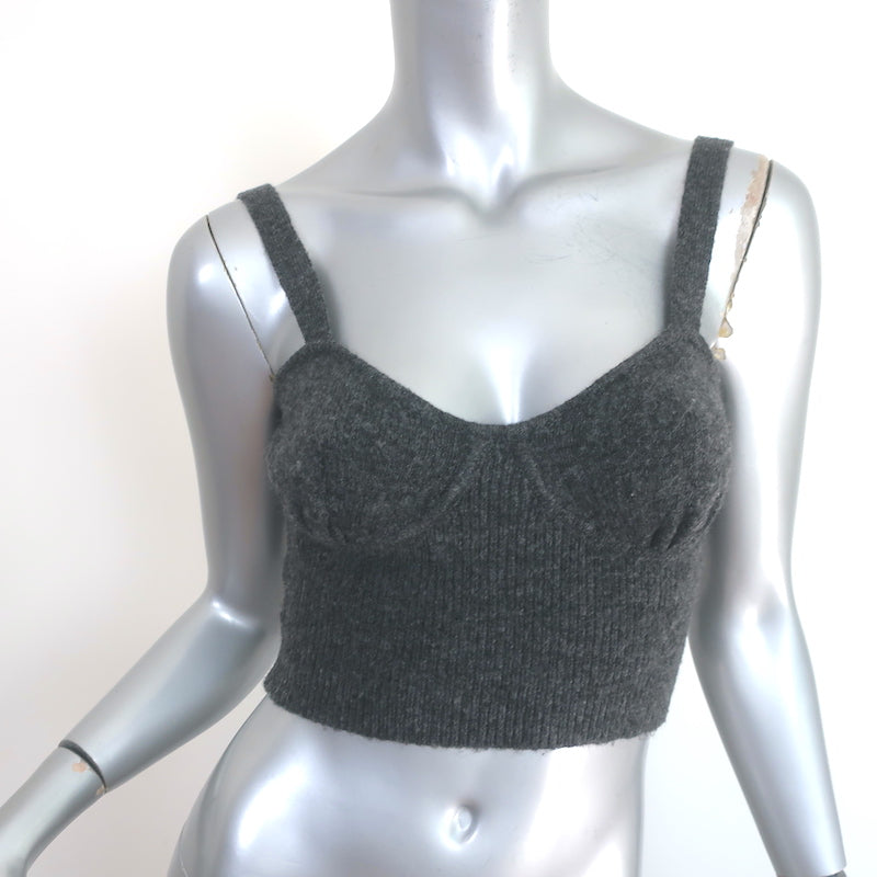 Mango Sweater Set Gray Wool-Blend Size Extra Small/Small Cardigan &amp; Crop Top