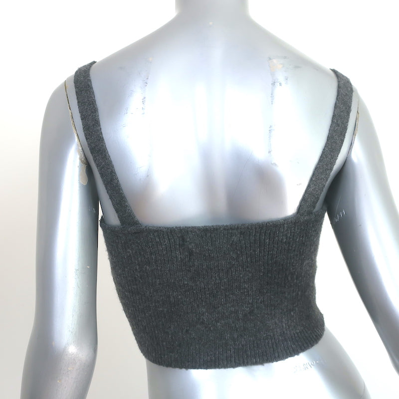 Mango Sweater Set Gray Wool-Blend Size Extra Small/Small Cardigan &amp; Crop Top