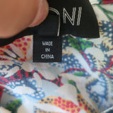 SALONI Button-Front Belted Midi Dress Floral Print Silk Size US 2