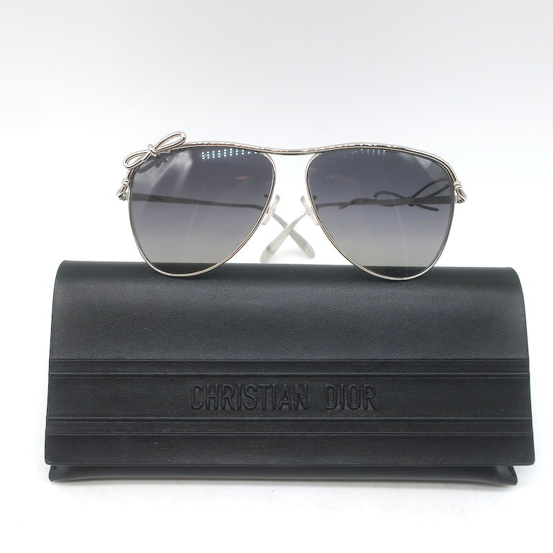 Christian Dior Bow A1U Pilot Sunglasses Silver CDW5963