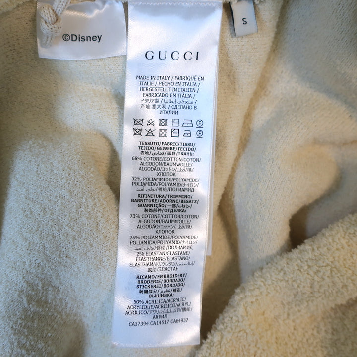 Gucci x Disney Mickey Mouse Terry Cloth Sweatshirt Dress Light Yellow Size Small