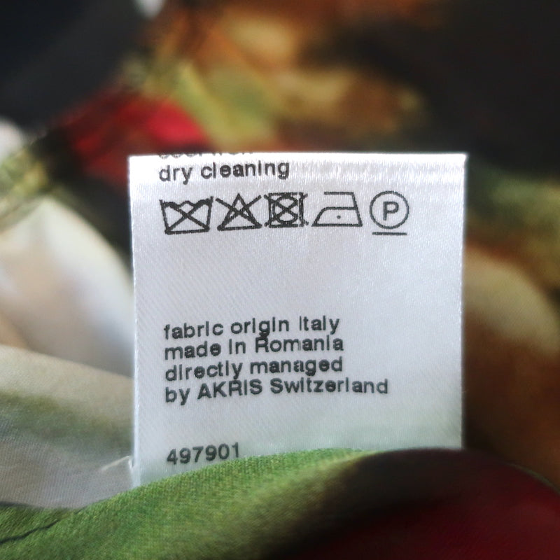 Akris Punto Tiered Midi Dress Butterfly Print Georgette Size US 12 NEW