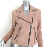 AllSaints Dalby Suede Biker Jacket Powder Pink Size US 6