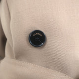 Sandro Pleated Long Trench Coat Camel Wool-Blend Size 36