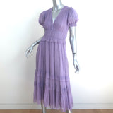 Ulla Johnson Elodie Midi Dress Lavender Pleated Silk Chiffon Size 0