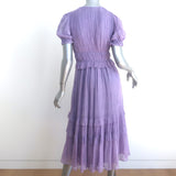 Ulla Johnson Elodie Midi Dress Lavender Pleated Silk Chiffon Size 0