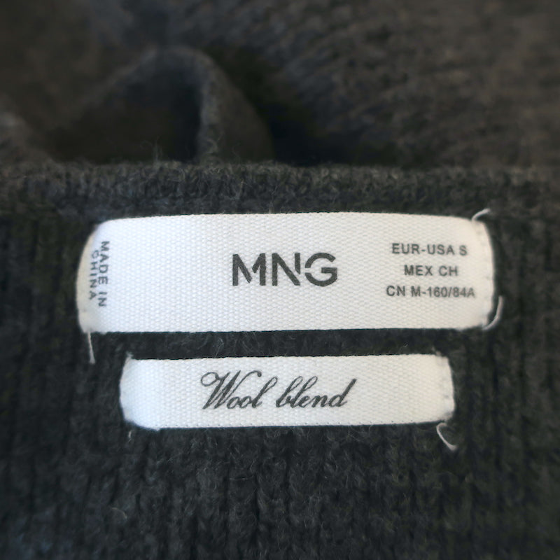 Mango Sweater Set Gray Wool-Blend Size Extra Small/Small Cardigan &amp; Crop Top