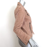 AllSaints Dalby Suede Biker Jacket Powder Pink Size US 6