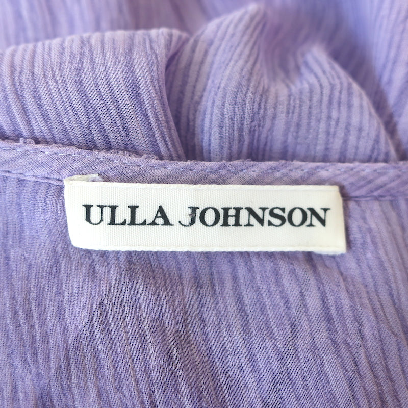 Ulla Johnson Elodie Midi Dress Lavender Pleated Silk Chiffon Size 0