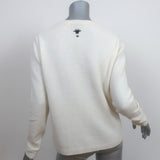 Christian Dior Floral-Embroidered Cashmere Sweater Cream Size 42
