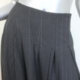 Brunello Cucinelli Monili Pinstripe Maxi Skirt Charcoal Stretch Wool Size US 4