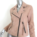 AllSaints Dalby Suede Biker Jacket Powder Pink Size US 6