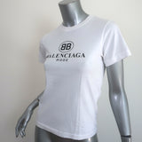 Balenciaga BB Mode T-Shirt White Cotton Size Small Short Sleeve Top