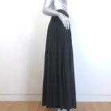 Brunello Cucinelli Monili Pinstripe Maxi Skirt Charcoal Stretch Wool Size US 4