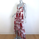 Camilla Crown of Thorns Tie-Front Dress White/Red Floral Print Size Extra Small