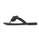 Chanel Camellia Jelly Thong Sandals Black Size 38