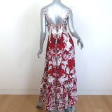 Camilla Crown of Thorns Tie-Front Dress White/Red Floral Print Size Extra Small