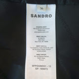 Sandro Pleated Long Trench Coat Camel Wool-Blend Size 36