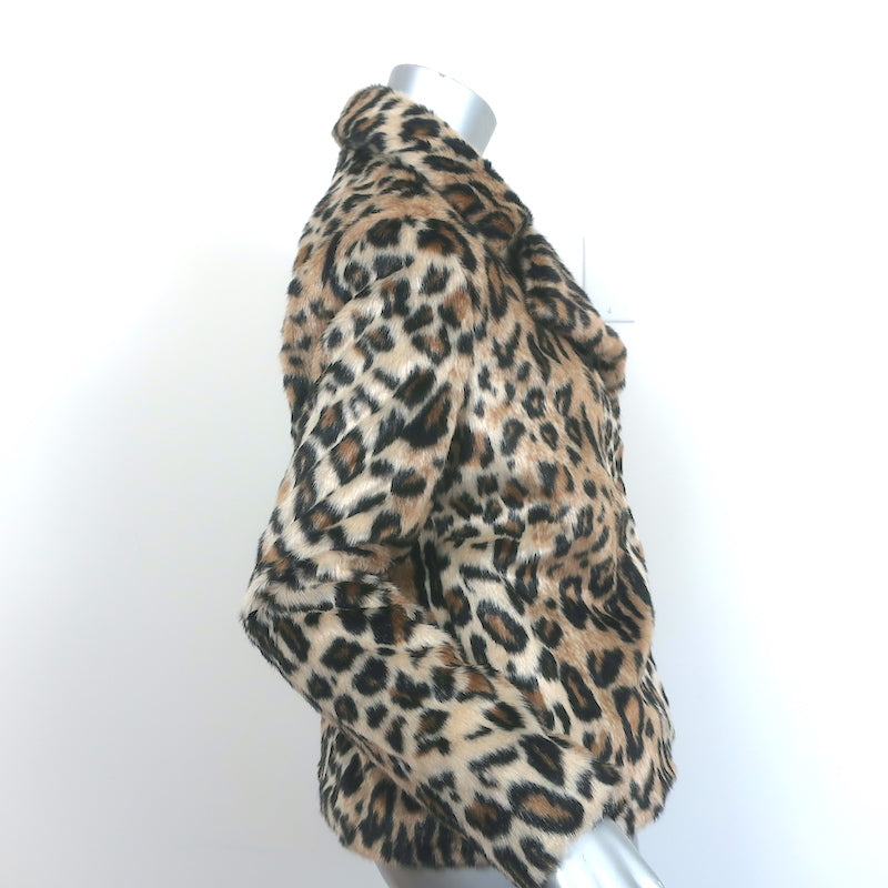 FRAME Cheetah Print Faux Fur Jacket Size Extra Small