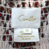 Camilla Crown of Thorns Tie-Front Dress White/Red Floral Print Size Extra Small