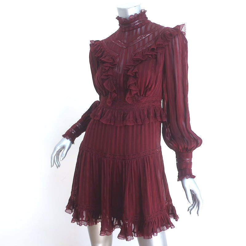 zimmermann espionage silk dress Espionage Silk Bronze Zimmermann Espionage Wrap Dress ZIMMERMANN Espionage Sheer Silk Tie Neck Belted Midi Dress