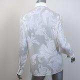 Vintage Versace Collection Burnout Print Button Down Shirt White Size 44
