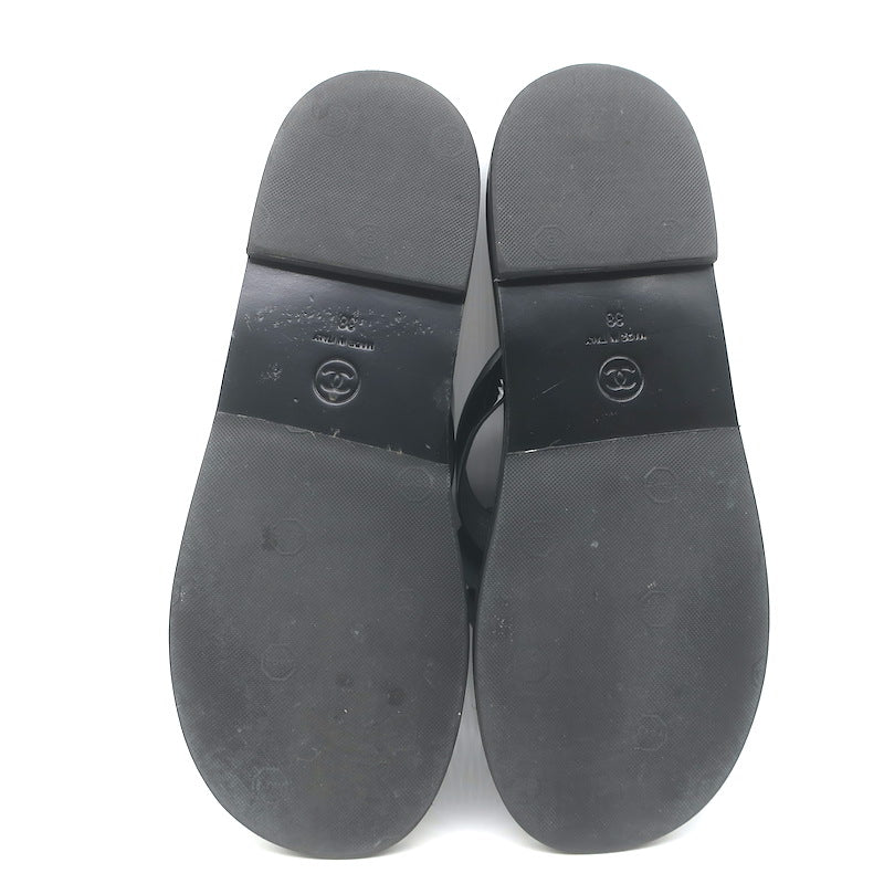 Chanel Camellia Jelly Thong Sandals Black Size 38