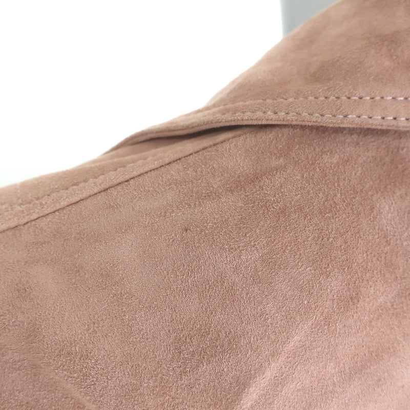 AllSaints Dalby Suede Biker Jacket Powder Pink Size US 6