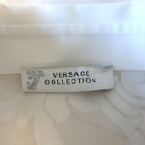 Vintage Versace Collection Burnout Print Button Down Shirt White Size 44