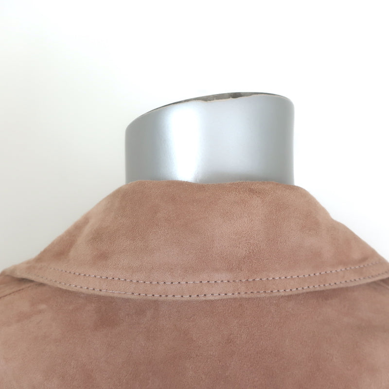 AllSaints Dalby Suede Biker Jacket Powder Pink Size US 6