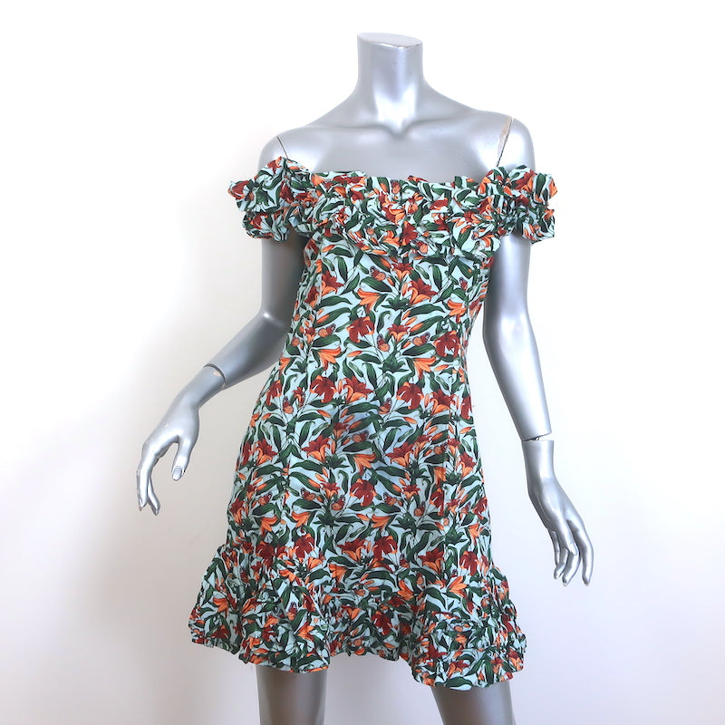 Agua By Agua Bendita Jardn Monarca Ruffled Mini Dress Blue Cotton Siz Celebrity Owned Agua By Agua Bendita Jardn Monarca Ruffled Mini Dress Blue Cotton Siz Celebrity Owned