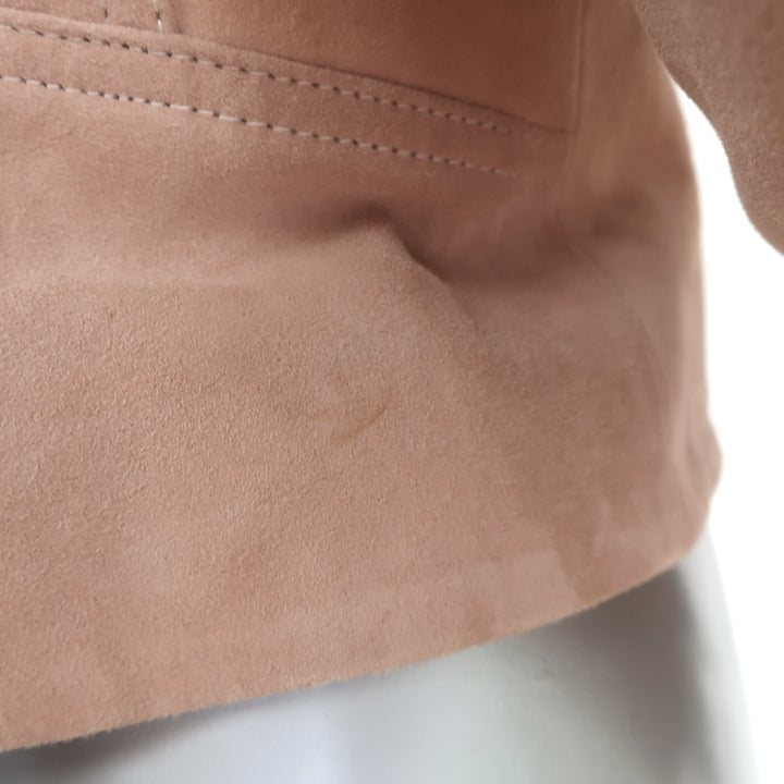 AllSaints Dalby Suede Biker Jacket Powder Pink Size US 6