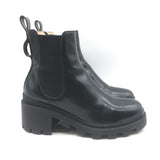 Gucci Trip Lug Sole Chelsea Boots Black Polished Leather Size 36.5