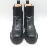 Gucci Trip Lug Sole Chelsea Boots Black Polished Leather Size 36.5