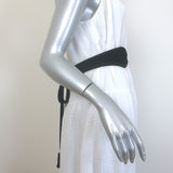 Maje Wide Tassel Belt Black Suede One Size