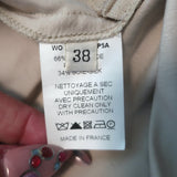 Lanvin Collection Blanche Ribbon-Tie Pleated Maxi Skirt Beige Silk-Blend Size 38