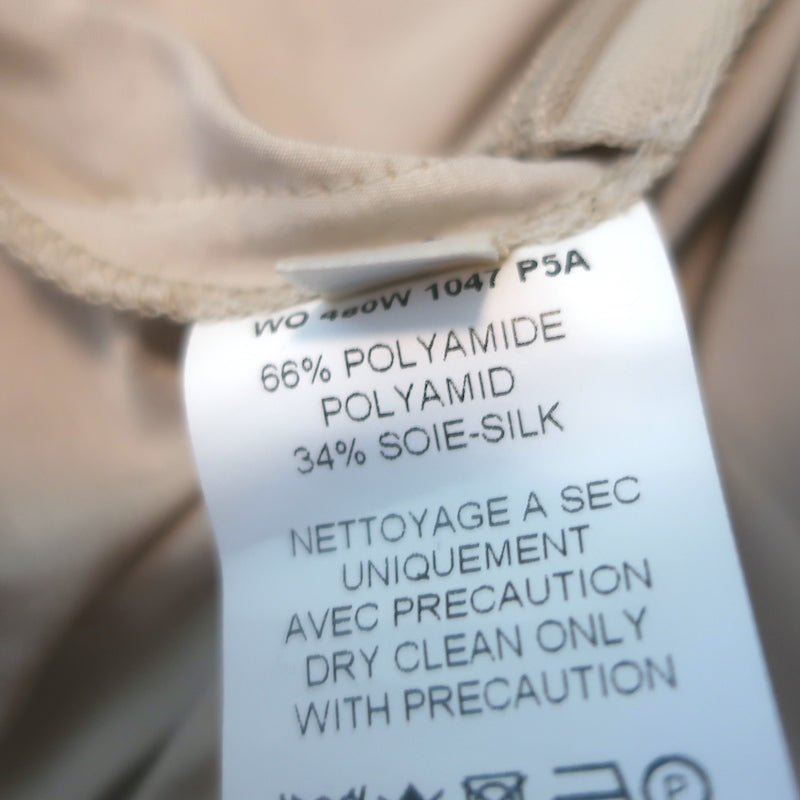 Lanvin Collection Blanche Ribbon-Tie Pleated Maxi Skirt Beige Silk-Blend Size 38